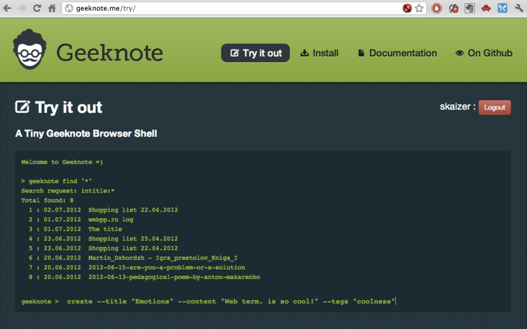Evernote markdown